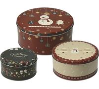 H&S Decoration Set de boîtes à biscuits de Noël - Rangement pratique 3 pièces