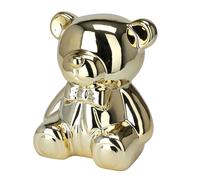 H&S Decoration Tirelire Ourson doré Céramique 12,5x14,4x17 cm