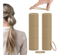 H&S Élastique Cheveux pour Femme & Fille - 100pcs x 4mm - Élastiques Sans Métal Chouchou Tous Types de Cheveux - Elastique Beige pour Homme - Lot Elastiques Cheveux Fins ou Épais