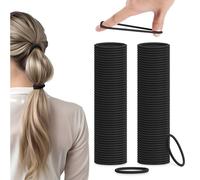H&S Élastique Cheveux pour Femme & Fille - 100pcs x 4mm - Élastiques Sans Métal, Chouchou Tous Types de Cheveux - Elastique Noir pour Homme - Lot Elastiques Cheveux Fins ou Épais