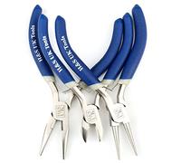 H&S Outils Chromés pour Création de Bijoux - Set de 3 - Mini Pinces Longues, en Aiguille & à Bout Rond pour la Creation des Bijoux et la Manipulation des Perles - Pince a Bijou