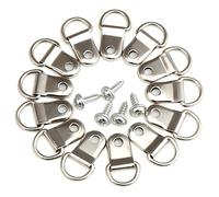 H&S Petits Anneaux en D pour la Fixation des Photos - 80pcs - Accroche Tableau & Photo en Inox avec Vis - Crochet Mural Attache Cadre - Fixations Robustes pour Cadres & Tableaux