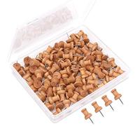 H&S Punaise pour Tableau d'Affichage - 100 pcs - Lot de Punaises en Bois pour Tableaux Liège - Epingles Murales Écologiques pour Panneau Mémo en Liege