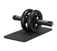 H&S Rouleau pour abdominaux pour équipement de musculation - Roue d'exercice abdominaux pour salle de sport à domicile avec tapis de genou extra épais - Entraîneur abdominaux avec roues doubles