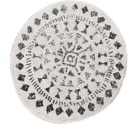 H&S Tapis de salle de bain décoration 2 Coton Blanc / Noir 70 cm