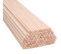 H&S Tige en Bois - 100 pcs - 15cm x 4mm Baton Bois Naturel non Verni - Baguette Ultra-Lisse pour Bricolage - Batonnets & Baguettes Loisirs Créatifs - Batonnet Long & Fin
