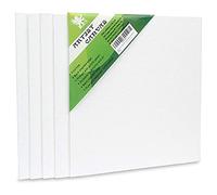 H&S Toile Blanche pour Peinture Acrylique ou Huile - Lot de 5 - Toiles à Peindre avec Chassis en Bois de Pin - Tableau Vierge a Peindre - Format 20cm x 20cm