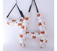 H-Shape - Kid Car Sleeping Head Support, Travel Pillows for Kids Car Pillow Adults and Children for Support Pillow, Kid's Pillow,Helps Improve Body and Head Comfort (White Coffee Bear Head)