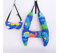 H-Shape - Kid Car Sleeping Head Support, Travel Pillows for Kids Car Pillow Adults and Children for Support Pillow, Kid's Pillow,Helps Improve Body and Head Comfort (Dark Blue Dinosaur)