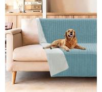 H.Versailtex Couverture imperméable pour chien et chat de taille moyenne - Lavable en machine - Réversible - Protège lit et canapé - En peluche douce - 80 x 100 cm - Bleu pierre