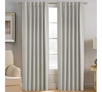 H.VERSAILTEX Lot de 2 rideaux occultants à isolation thermique avec passe-tringle pour salon et chambre à coucher - 132 x 213 cm - Ivoire/crème