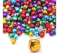 H&W 200Pcs Cloches de Noël,Cloches en métal coloré de 13mm pour l'artisanat,7 Couleurs de Cloches pour l'artisanat,Les Colliers de Chat et la Fabrication de Bijoux