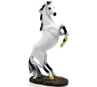 H&W 35cm H Statue de Cheval Debout,Sculptures en résine pour Hommes,Figurines de Cheval Blanc,Statue d'art Abstrait Figurines à Collectionner pour Le Bureau de la Maison,Le Salon,la bibliothèque