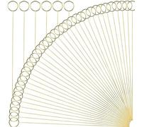 H&W Carte de table florale de 40cm de,40Pcs Metal Wire Table Number Holders,Porte-photos en forme d'anneau doré pour les centres de table,Porte-photos pour