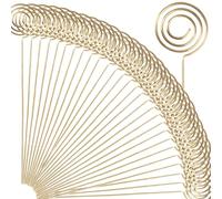 H&W Lot de 50 porte-mémo en fil métallique de 12 cm - Forme ronde - Pour mariage, anniversaire, décoration de gâteau