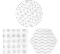 H&W Perles à repasser,3 pièces de 5 mm Tableaux de perles fusibles,Kits de panneaux transparents avec 4 feuilles de papier pour les perles de bricolage des enfants