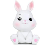 H&W Petite Tirelire Lapin,Tirelire Lapin pour Enfants, Lapin incassable,créative pour garçons et Filles,Meilleur Cadeau d'anniversaire,décoration intérieure (Blanc)