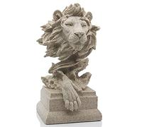 H&W Statue de Lion,Sculptures en résine de grès pour Hommes,Figurines de Lion,Statue d'art Abstrait Figurines à Collectionner pour Le Bureau de la Maison, Le Salon,la bibliothèque