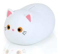 H&W Tirelire Chat Blanc pour Filles,Tirelire en Plastique,Tirelire incassable,Tirelire Mignonne pour Enfants, première Tirelire, Meilleur Cadeau d'anniversaire et de Noël
