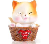 H&W Tirelire Chat pour Enfants,Tirelire incassable pour Chaton,Tirelire en Carton,première Tirelire pour garçon et Fille,Meilleur Cadeau d'anniversaire et de Noël,décoration d'intérieur,Jaune