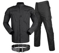 H World EU Costume militaire tactique pour homme avec chemise et pantalon avec ceinture