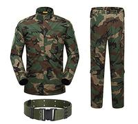 H World EU Costume militaire tactique pour homme avec chemise et pantalon avec ceinture