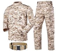 H World Shopping Uniforme tactique de combat BDU, veste et pantalon, ensemble pour armée, militaire, airsoft, paintball, chasse, tir, jeu de guerre, désert, numérique (AOR1), XL