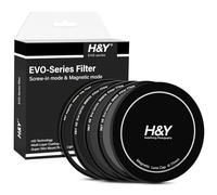 H&Y Evo 77 mm ND Kit incluant ND8 ND16 ND32. Système magnétique et vissable 2-en-1 avec filtres ND en Verre Optique HD à revêtement Nano 22 Couches pour vidéo et Photo