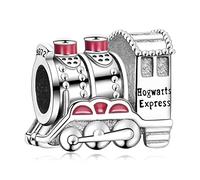 H.ZHENYUE Jewelry Hogwarts Express, Red Beads fit Bracelet Necklace for Woman Girls,925 Sterling Silver Pendant Beads with Cubic Zirconia,Happy Birthday Christmas Halloween Valentine's Day Gifts