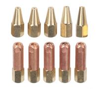 H01-2 Lot de 10 buses de soudage au propane/acétylène - Embouts de chalumeau à gaz en cuivre-laiton, design multi-flammes pour applications oxycombustibles, y compris