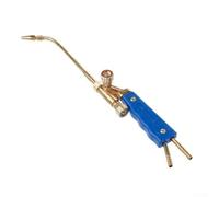 H01-2 Mini chalumeau de soudage à gaz Oxy-acétylène Oxy-propane Outil de coupe pour plaque d'acier de 0,5 à 2 mm Construction en plastique Laiton 33 cm de longueur Couleur Or Bleu Qualité industrielle
