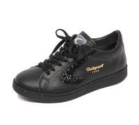 H0200 sneaker donna VALSPORT black leather glitter shoes woman