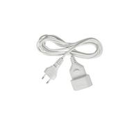 H03VVH2-F 2x0.75 - Rallonge de câble d'alimentation - EC 60906-1 (F) pour Europlug (M) - 3 m - plat - blanc