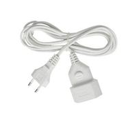 H03VVH2-F 2x0.75 - Rallonge de câble d'alimentation - EC 60906-1 (F) pour Europlug (M) - 3 m - plat - blanc