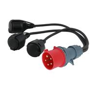 H05RR-F Adaptateur CEE 400 V 16 A mâle vers 3 coupleurs 230 V - H05RR-F 3 x 1,5 mm