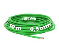 H05V-K 0.5 mm² Green 10 m Flexible PVC Cable 0.5 mm² Stranded Single Wire Thin Wire Single Core Cable