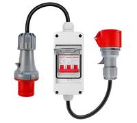 H07RN-F Adaptateur d'alimentation CEE 63 A vers 32 A, IP44, avec disjoncteur, fiche 63 A 400 V vers couplage 32 A 400 V, courant fort CEE, adaptateur de courant fort