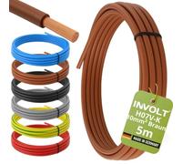 H07V-K - Câble flexible en PVC, 5 m, 10 mm², couleur marron, fabriqué en Allemagne