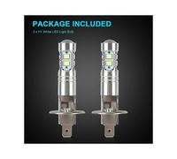 H1 LED Headlight Bulb 6000k High Beam and Low Beam 100w High Bright Fog Light White, 2pcs