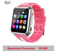 H1/W5 4g Gps Wifi Localisation Étudiant/Enfants Montre Intelligente Téléphone Système Android Horloge App Installer Dent Bleue Smartwatch Carte Sim Garç - Type Aldh1 8g Sil Pink-Add 16g Memory Card