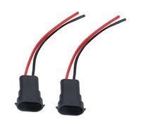 H11 H8 880 890 Bulb Socket Adapter 2PCS | 12V Copper Wiring Harness for Headlamp/Fog Lamp/Off - Road LED | Male Connector with Positive Negative Wires