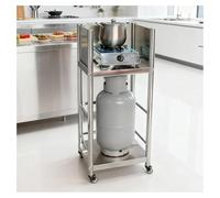 H110 Cm Plan de Travail INOX avec Garde-Corps Étagère Ouverte Chariot Équipé de roulettes Table de Préparation en Métal de Qualité Commerciale Adaptée comme Comptoir Installation Facile(100x45x110cm)