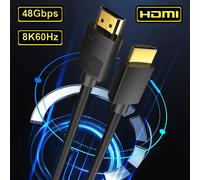 H137B-Black 6.6FT--2M--78.7inch MIZIQ16-Short 8K HDMI 2.1 Directions 48Gbps Haute Vitesse Cord-4K Compatible Avec Roku TV/PS5/PS4/HDTV/RTX 3080 3090 ""Nipseyteko