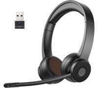 H16 Casque Bluetooth Sans Fil,Casque Pc Avec Micro Antibruit Et Usb Dongle+55H D'Autonomie,Casque Audio Avec Connexion Multipoint,Casque Ordinateurs Pour Bureau/Centre D'Appels/Télétravail