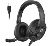 H2 Micro USB Headset,Wired PC Headset with Mic,PC Audio Headset with Mute Button,Volume Control,Clear Talk for Business/Call Center/Office/Zoom/Skype Online