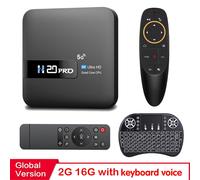 H20PRO Android 10.0 TV Box Allwinner H616 avec Assistant vocal 2.4 et 5.8G double Wifi 100LAN prise en charge 1080P vidéo 4K lecteur multimédia 3D - Type 16G KEYAIRMOUSE