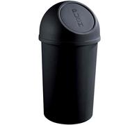 [H2401295] helit Poubelle à clapet Push 25 litres Diam 31,5 x H 61,5 cm Noir