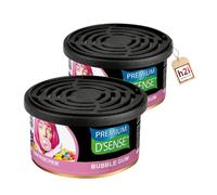 h2i Boîte Parfumée Premium | Bubble Gum | 2 pièces | Désodorisant auto, camping, bureau & maison | 60 jours de parfum frais, intensité réglable | S'adapte aux porte-gobelets