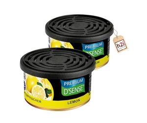 h2i Boîte Parfumée Premium | Lemon | 2 pièces | Désodorisant auto, camping, bureau & maison | 60 jours de parfum frais, intensité réglable | S'adapte aux porte-gobelets
