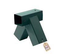 h2i Connecteur de balançoire, 90 x 90 mm, vert, connecteur en métal solide pour poteaux de balançoire carrés, connecteur en bois équarri résistant aux intempéries pour les constructions de balançoires